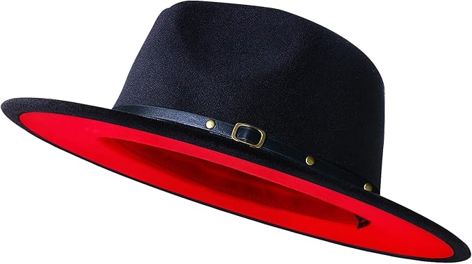Epanemaz Two-Tone Wide Brim Fedora Hat – Adjustable Cotton-Blend Unisex Style (Small/Medium 56–58 cm)